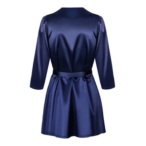 Obsessive Satinia robe - сатиновый пеньюар, S/M (синий)